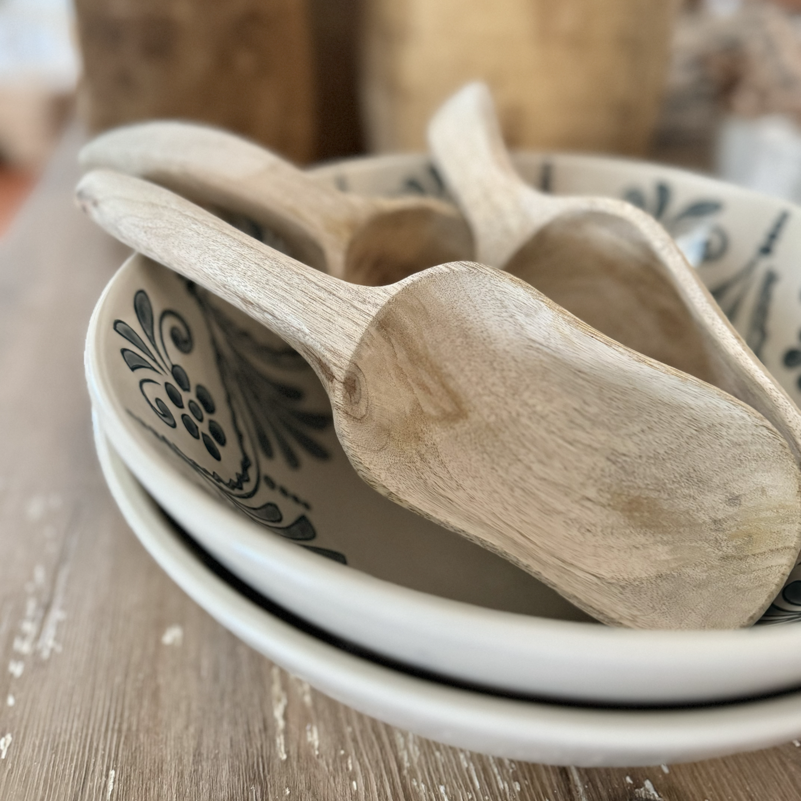 Hand-Carved Wood Scoop