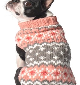 Chilly Dogs Chilly Dog Sweater Peach Fairisle SM