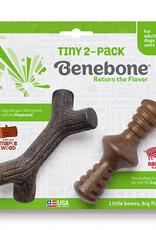 Benebone Benebone Tiny Adult Stick & Zaggler Bacon 2 Pack Dog Toy