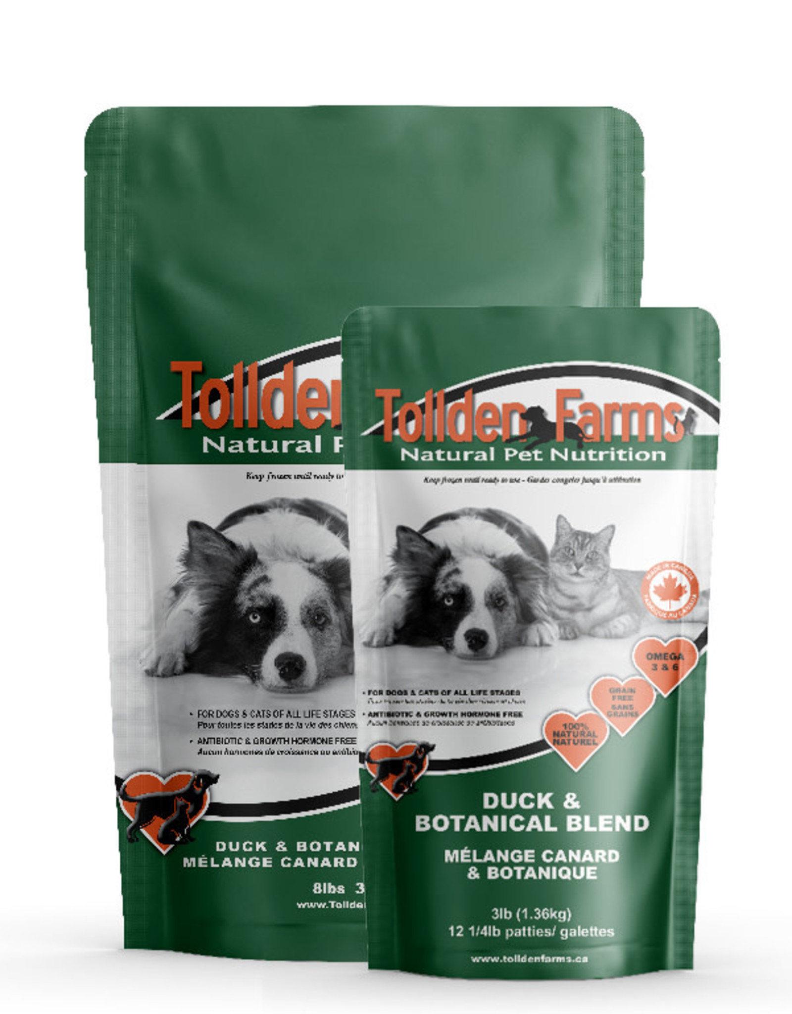 Tollden Tollden Farms Duck & Botanical Raw Dog Food Blend 3 lbs