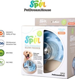 Pet Dream House Pet Dream House Spin Interactive Slow Feeder UFO Maze Pet Bowl Blue