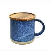 483005BL-Mug w/Acacia Lid-Blue