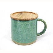483005GR-Mug w/Acacia Lid-Green