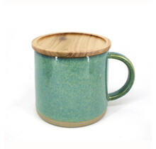 483005GR-Mug w/Acacia Lid-Green