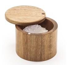 3250527-Acacia Salt Keeper w/swivel lid
