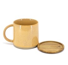 483005YL -Acacia Mug w/Lid-Yellow