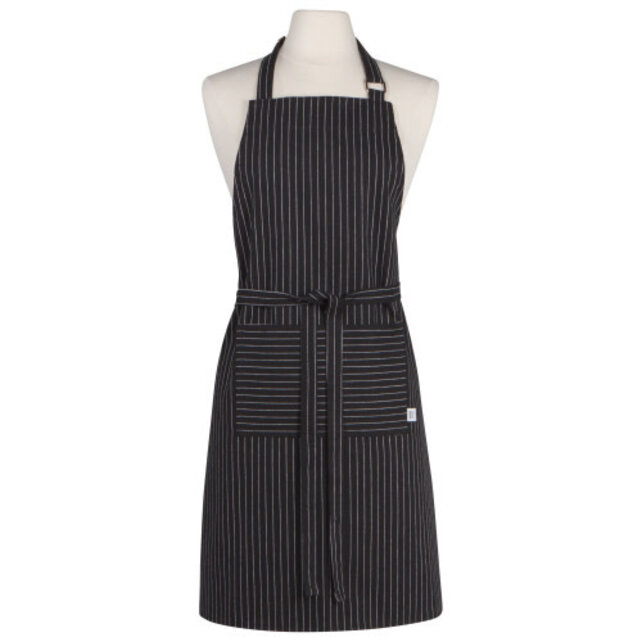 2500920-Chef Apron-Pinstripe Black