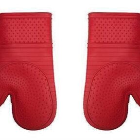 Silicone Oven Mitt Pair - Red