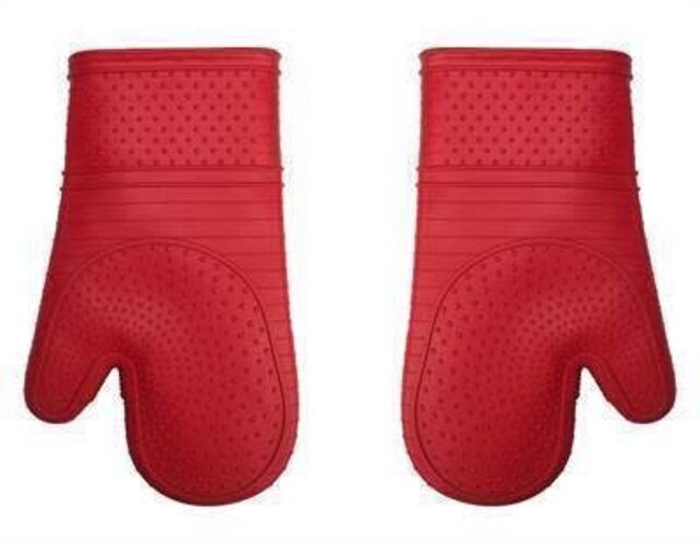 Silicone Oven Mitt Pair - Red Silicone Oven Mitt Pair - Red