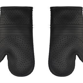 Silicone Oven Mitt Pair - Black