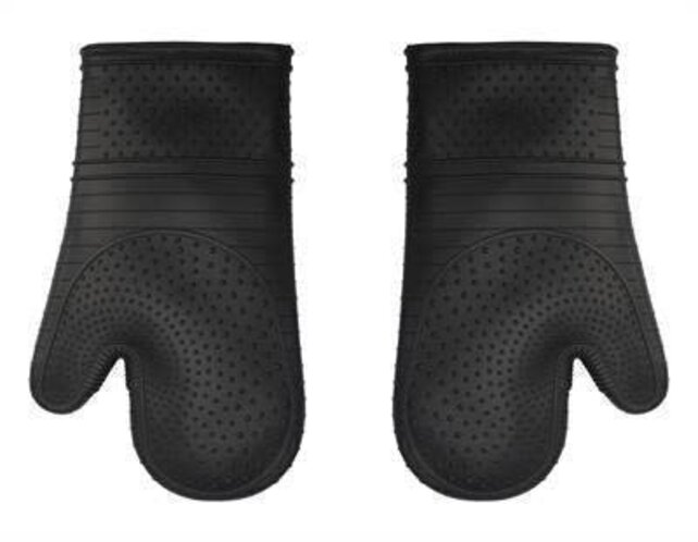 Silicone Oven Mitt Pair - Black