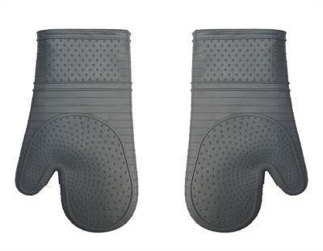 Silicone Oven Mitt Pair - Grey