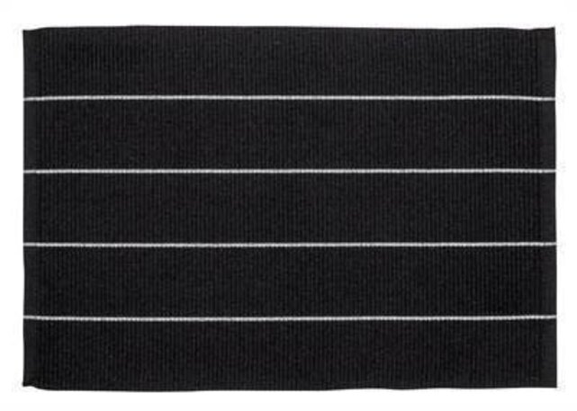 Poly Cotton Mini Stripe Placemat - Black