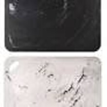 CUT17412-Cutting Mats S/2-Marble B&W