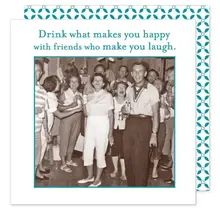 SMN96 Cocktail Napkin-Drink  Happy