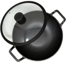 48495-Meyer Cast Iron Kadai w/Cover 26cm