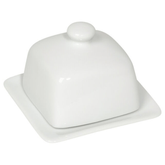 Butter Dish-Square-White
