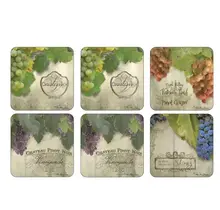 8898026 Pimpernel Coasters Set/6- Tuscan Vineyard