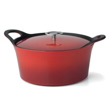 Cast Iron Round Casserole 24cm-Red