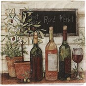 C811200-Cocktail Napkin-Wine & Olives