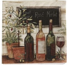 C811200-Cocktail Napkin-Wine & Olives