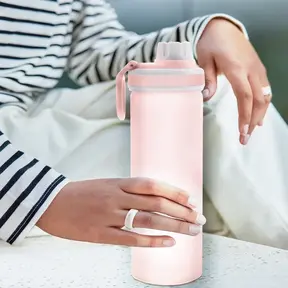 8143-PuroAqua Glass Water Bottle-Blush Pink