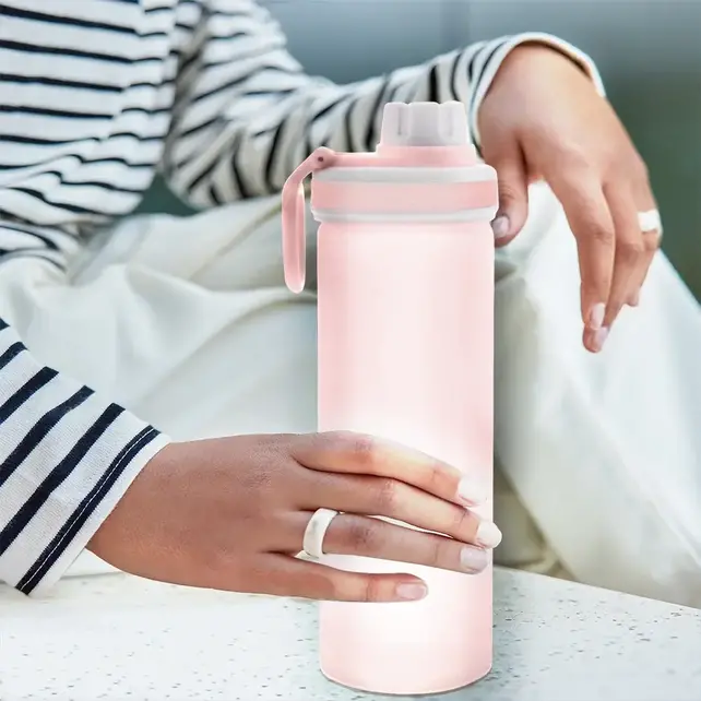 8143-PuroAqua Glass Water Bottle-Blush Pink