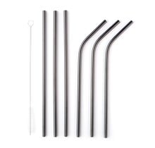 TEW-XG565B  Black Straws w/ Cleaner-3 Bent, 3 Straight