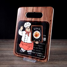 37-564-Square Cheese Board Chef Red Apron