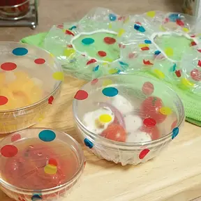 5284-Bowl Covers Set/6-Clear/Dots