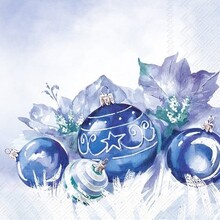 Luncheon Napkin - Blue Baubles