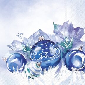 Cocktail Napkin - Blue Baubles