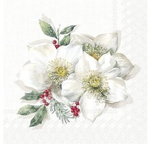 Luncheon Napkin - Christmas Rose