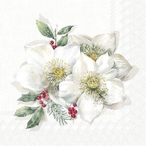 Luncheon Napkin - Christmas Rose