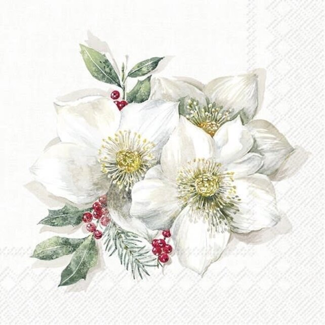 Luncheon Napkin - Christmas Rose