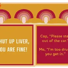 366-7044-Cocktail Napkin "Too Drunk/Shut Up Liver"