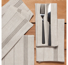 Linen Stripe Shadow Napkins Set/4