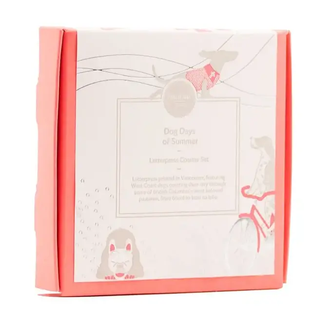 Dog Days of Summer Coaster - Premium Set of 8 Coral Box