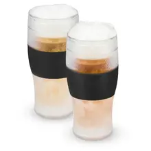 Beer FREEZE Cooling Cups Black - Set of 2