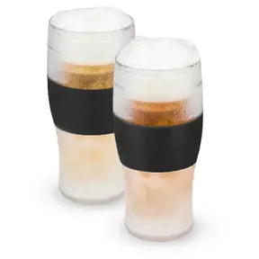 Beer FREEZE Cooling Cups Black - Set of 2