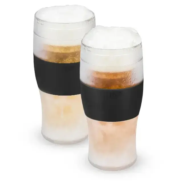 Beer FREEZE Cooling Cups Black - Set of 2 Beer FREEZE Cooling Cups Black - Set of 2