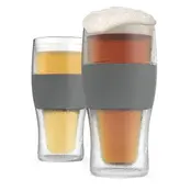 Beer FREEZE Cooling Cups Gray - Set of 2