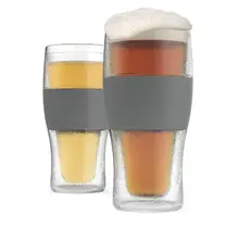 Beer FREEZE Cooling Cups Gray - Set of 2