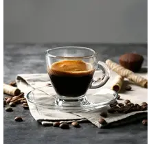 8700-2BCaffe Espresso Glass & Saucer 2.5oz