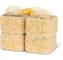 40-Glamour-Gold Beaded Napkin Rings Set/4-Gold