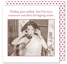SMN105Cocktail Napkin-Friday Just Called