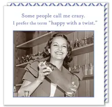 SMN106 Cocktail Napkin-Happy With A Twist