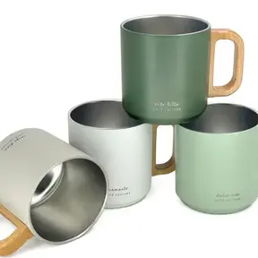 424480GR Cafe Double Wall Mug (400ml) Green