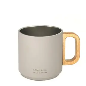 424480TP Cafe Double Wall Mug (400ml) Taupe
