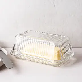 0902050  Linea Glass Butter Dish